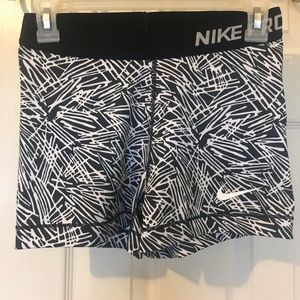 Nike compression black and white workout shorts